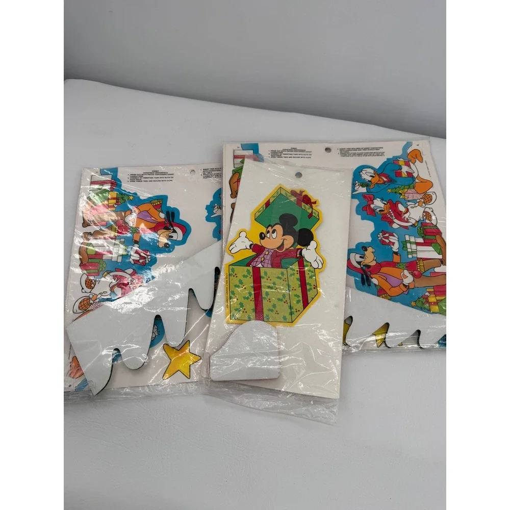 Disney Eureka Mickey Honeycomb Centerpiece Set of 3 Vintage Christmas Decor